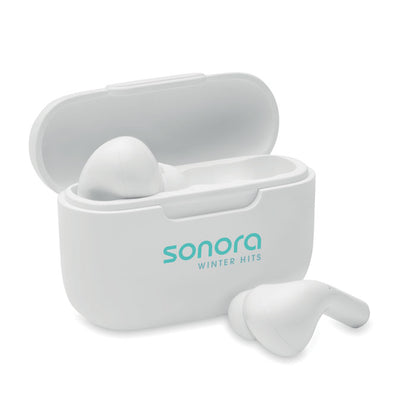 Estuche de carga de auriculares personalizado con un logotipo