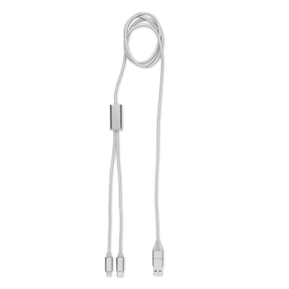 Cable de carga largo 2 en 1  plateado