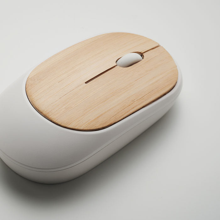 CURVY BAM - Ratón inalámbrico de bambú - Regalos Corporativos Personalizados · Clap Comunicacion