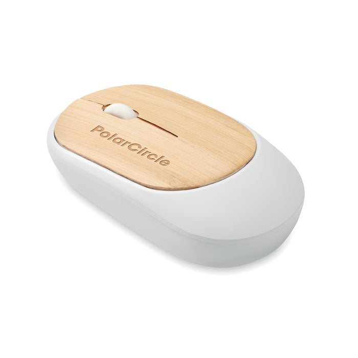 CURVY BAM - Ratón inalámbrico de bambú - Regalos Corporativos Personalizados · Clap Comunicacion