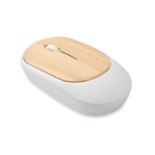 CURVY BAM - Ratón inalámbrico de bambú - Regalos Corporativos Personalizados · Clap Comunicacion