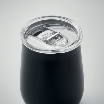 Tapadera con abertura deslizante de vaso de metal negro