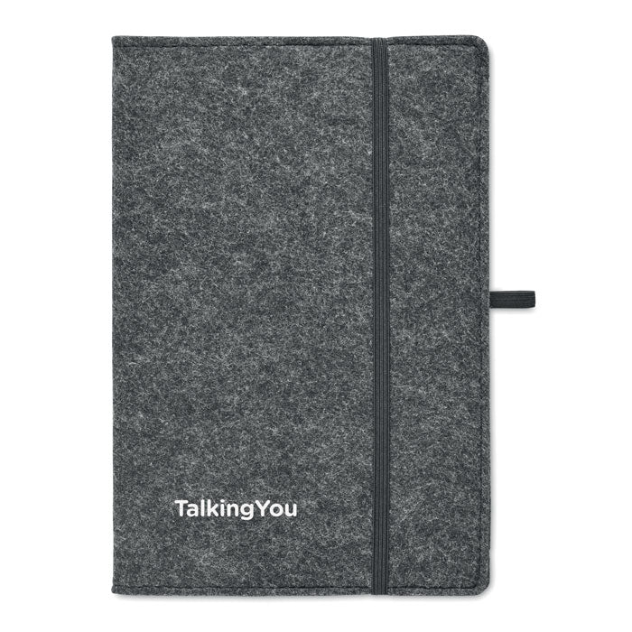 FELTBOOK - Libreta A5 RPET fieltro - Regalos Corporativos Personalizados · Clap Comunicacion
