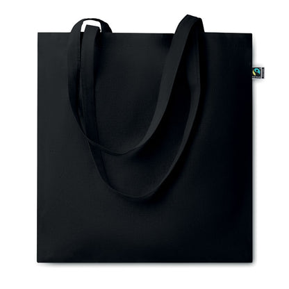 Bolsa de algodón Fairtrade de asas largas  de color negro
