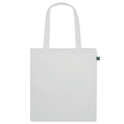 Bolsa de la compra de algodón blanca con asas largas
