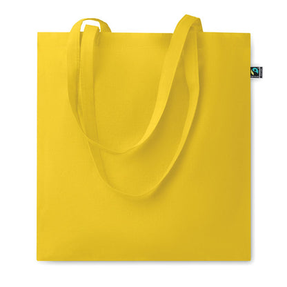 Bolsa de algodón Fairtrade de asas largas  de color amarillo