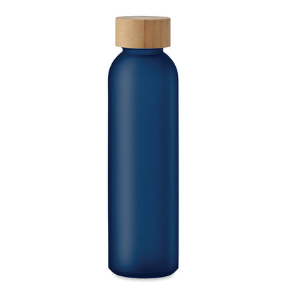 Botella de cristal marino con tapa de bambú