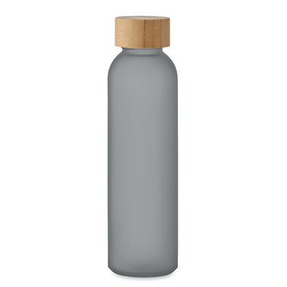 Tapón de bambú de botella de cristal transparente