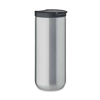 Vaso grande de acero inoxidable con tapadera de cierre deslizante color negro