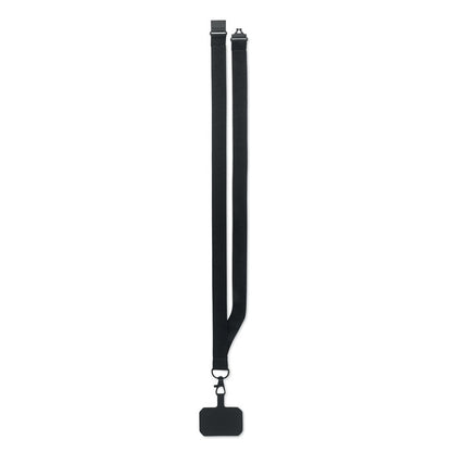  Lanyard negro con accesorio para móvil