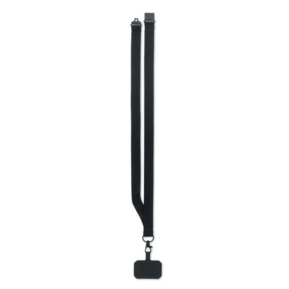  Lanyard negro con accesorio para móvil