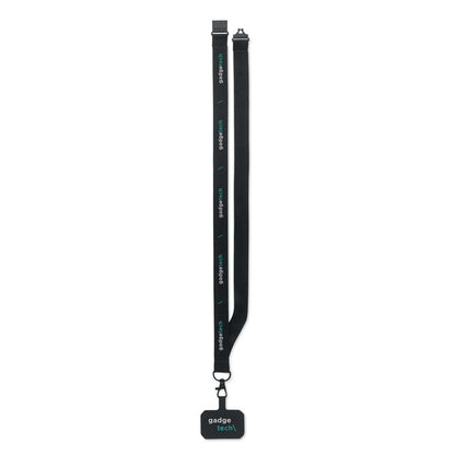  Lanyard negro con accesorio para  teléfono