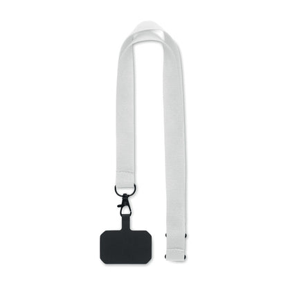  Lanyard blanco con accesorio para  teléfono