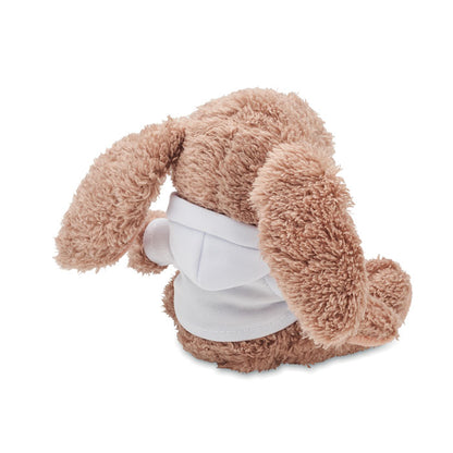 Espalda de muñeco conejo con sudadera con capucha