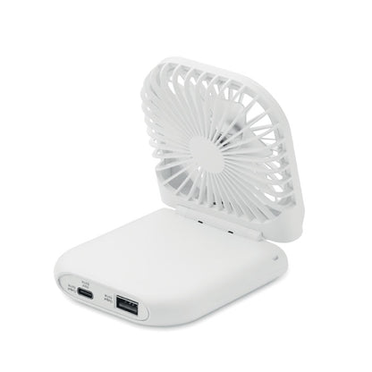 Vista trasera de ventilador portátil blanco