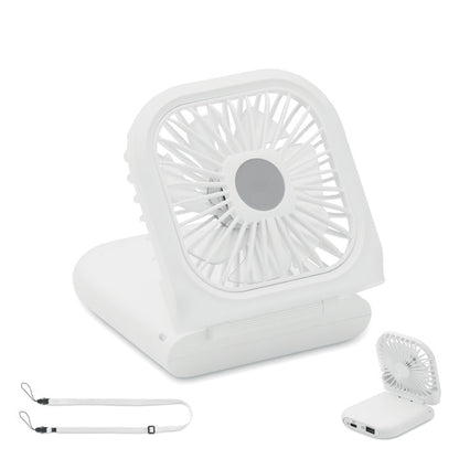 Ventilador blanco plegable con cordón para cuello
