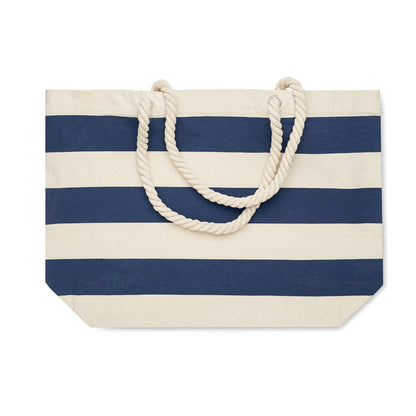 Bolso de rayas marineras para la playa con cordones