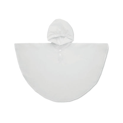 chubasquero infantil de plástico blanco con capucha