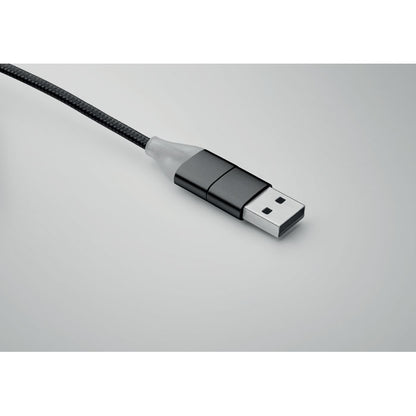 llavero con cable de carga negro