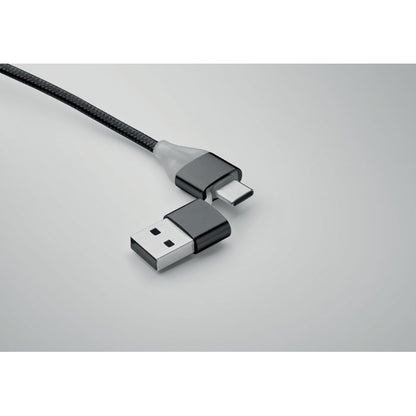 llavero con cable de carga negro