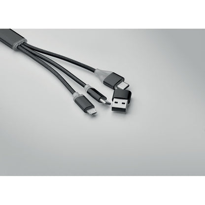 llavero con cable de carga negro