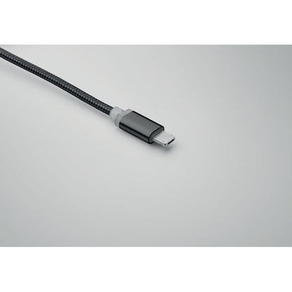 llavero con cable de carga negro