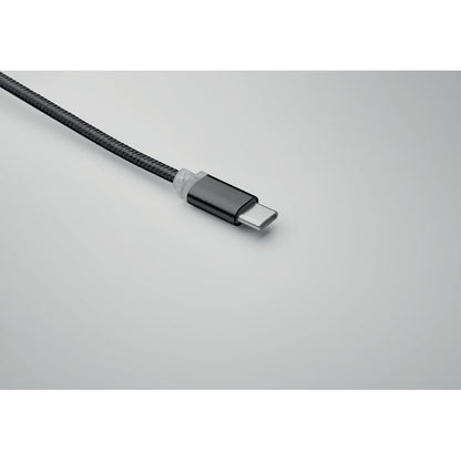llavero con cable de carga negro