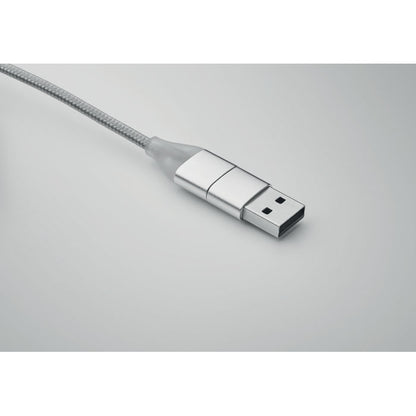 llavero con cable de carga blanco