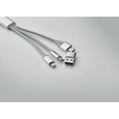 llavero con cable de carga blanco
