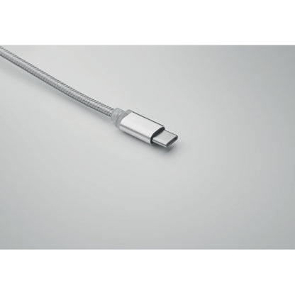 llavero con cable de carga blanco