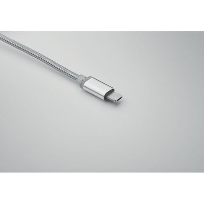 llavero con cable de carga blanco