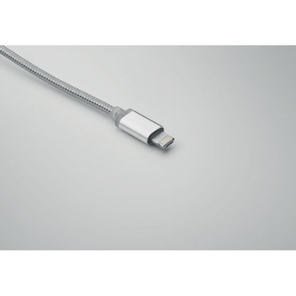 llavero con cable de carga blanco