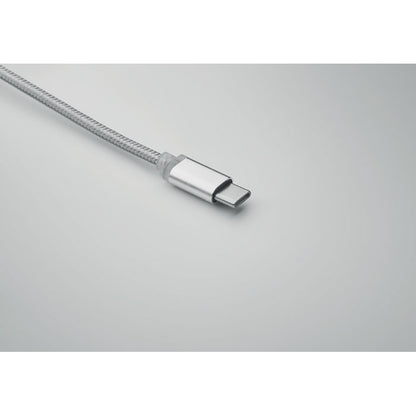 llavero con cable de carga blanco