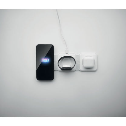 Cargador inalámbrico para teléfono, auriculares y reloj