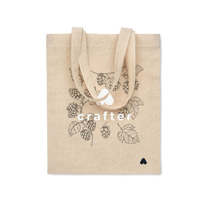 Tote bag de algodón natural con asas largas con logo impreso