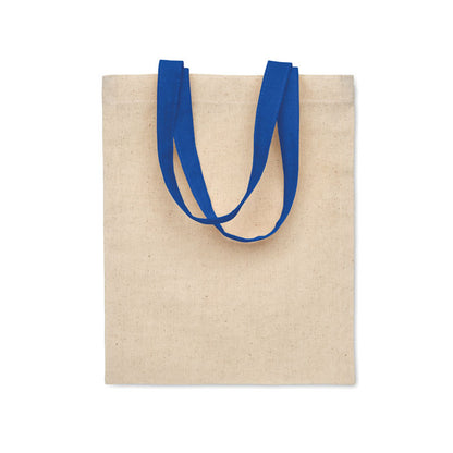Tote bag de algodón natural con asas largas azules