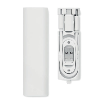Estuche blanco con varios cables y multiconectores
