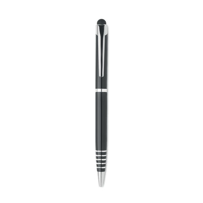 Bolígrafo giratorio de aluminio negro