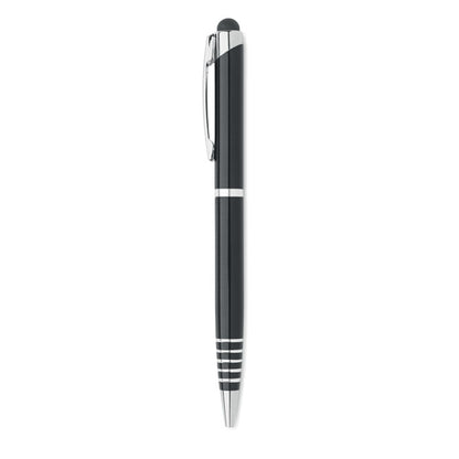 Bolígrafo giratorio de aluminio negro