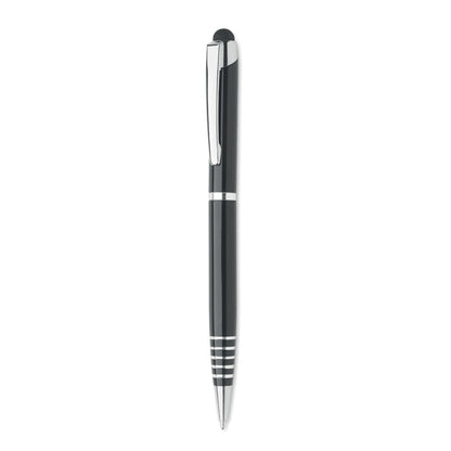 Bolígrafo giratorio de aluminio negro