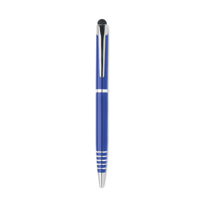 Bolígrafo giratorio de aluminio azul