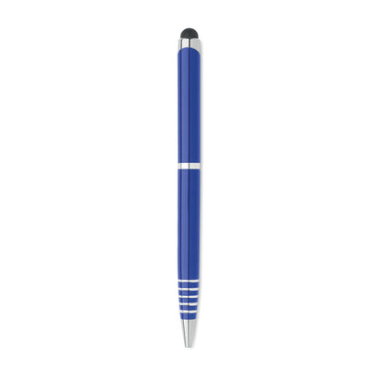 Bolígrafo giratorio de aluminio azul