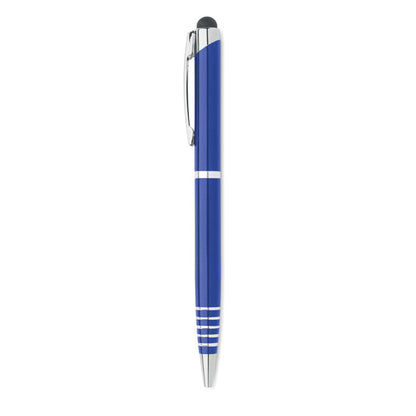 Bolígrafo giratorio de aluminio azul