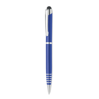 Bolígrafo giratorio de aluminio azul