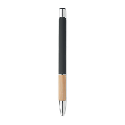 Bolígrafo bicolor bambú aluminio negro