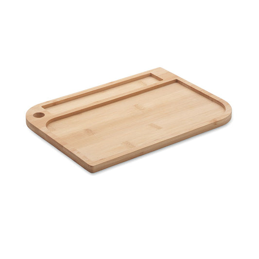 Tabla de servir de madera con 2 compartimentos