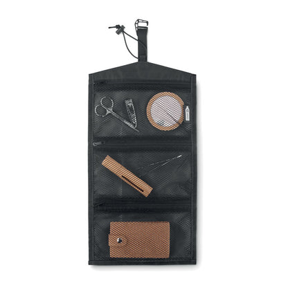 Bolsa organizadora con 3 bolsillos de rejilla con cremallera para accesorios de viaje