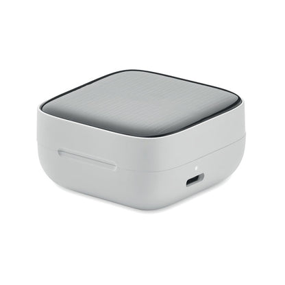 Estuche de carga solar color blanco para auriculares inalámbricos 