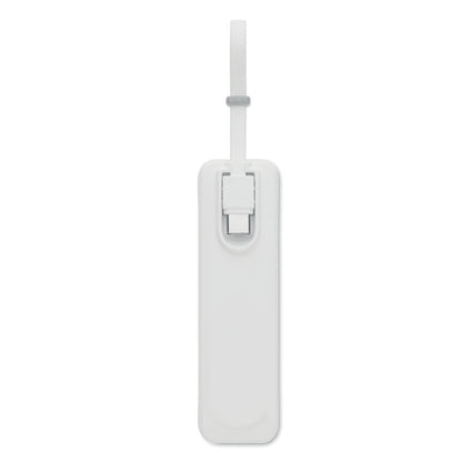 Vista trasera de powerbank de ABS blanco
