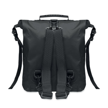 Correas de nylon negras desmontables para mochila negra de poliéster con cierre roll top